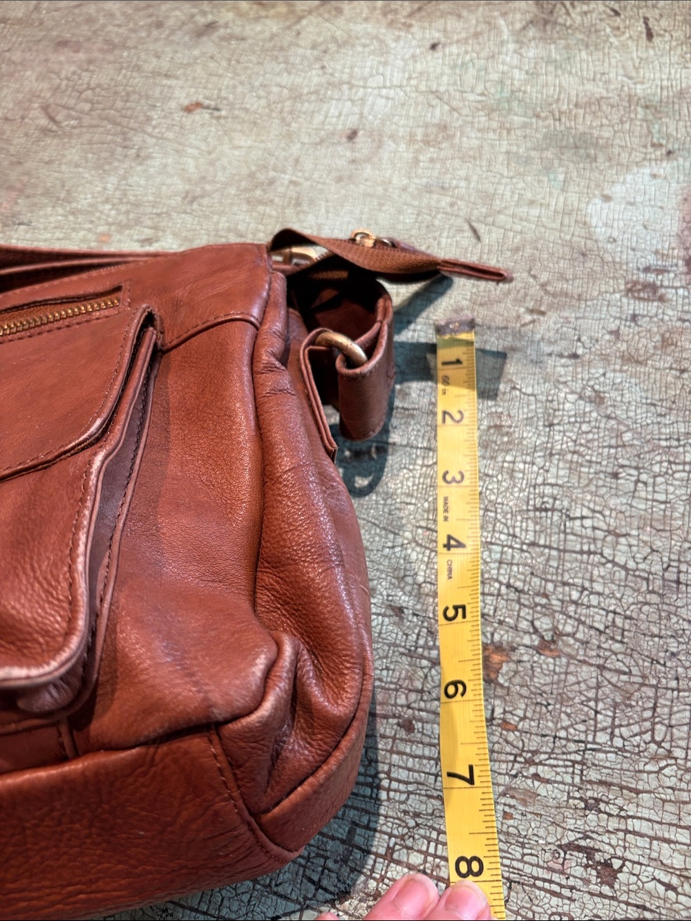 Great American Leatherworks Brown Leather Organizer Crossbody Bag - Picture 9 of 9